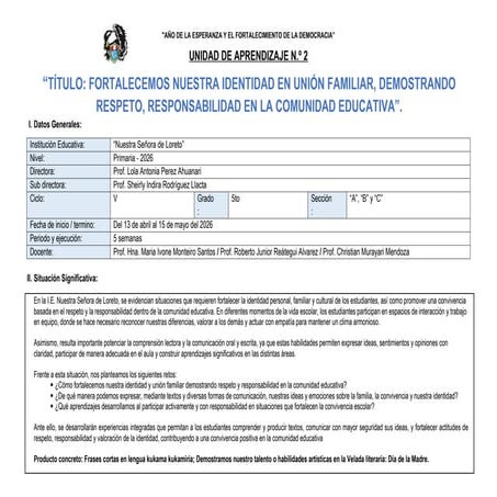 Fortalecimiento de la Identidad y Convivencia en la Comunidad Educativa ...