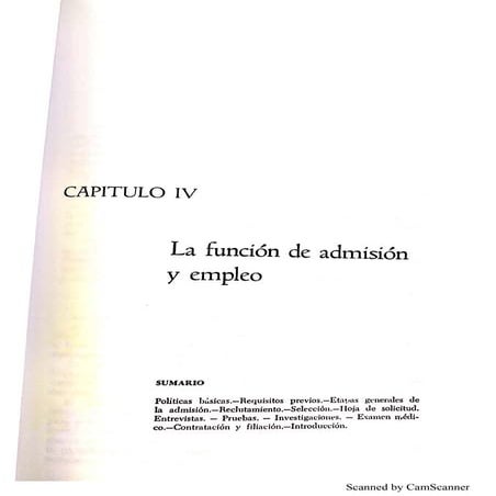 La función del empleo y la admisión
