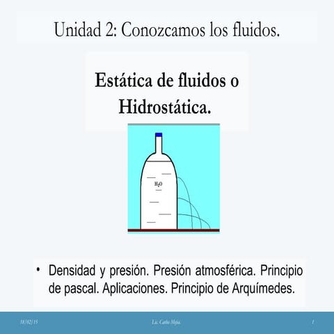 Unidad 2 conozcamos los fluidos | PPT