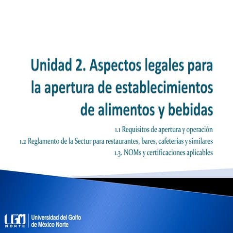 Unidad 2. Aspectos legales para la apertura de establecimientos de alimentos ...
