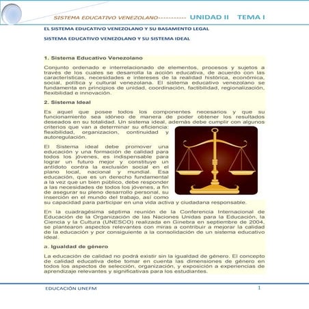 SISTEMA EDUCATIVO VENEZOLANO Y SU SISTEMA IDEAL
