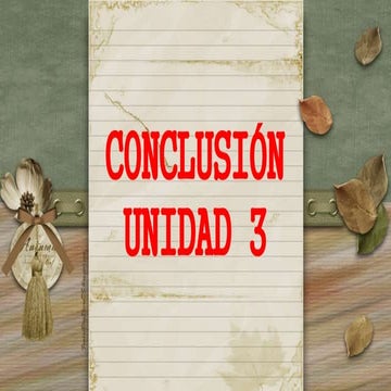 CONCLUSIÓN UNIDAD 3