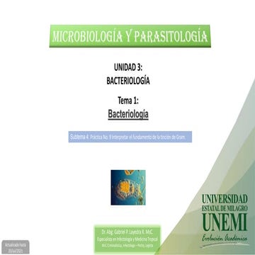 Unidad 3   tema 1 - bacteriología - clase practica - gram