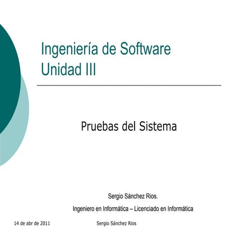 Unidad 3.1 Prueba De Sistemas