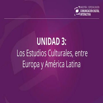 Unidad 3 | Teorías de la Comunicación | MCDI