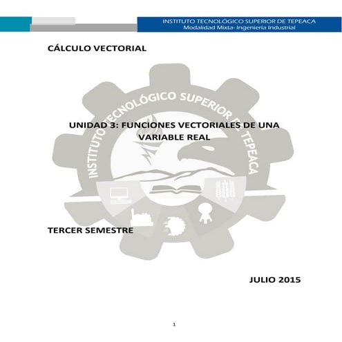 Unidad 3 funciones vectoriales de una variable real | PDF