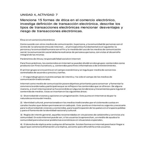 Ética en el comercio electronico 