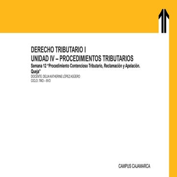 Unidad 4 Semana 12 Procedimiento Contencioso Tributario. Reclamación y Apelac...