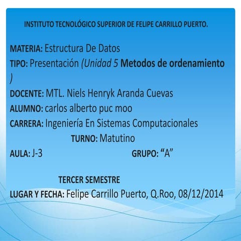 datos de ordenamiento