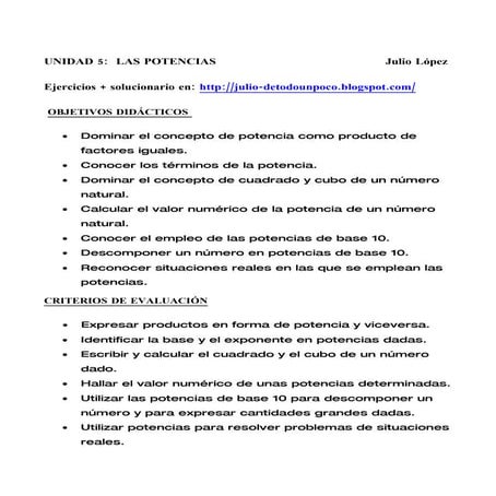 Unidad 5 las potencias