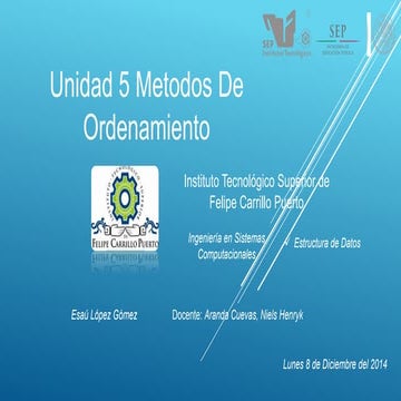 Unidad 5 metodos de ordenamiento