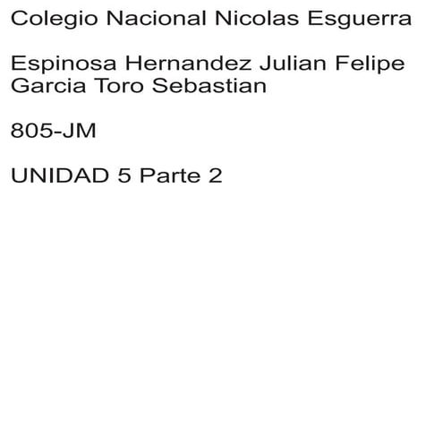 Unidad 5 parte 2