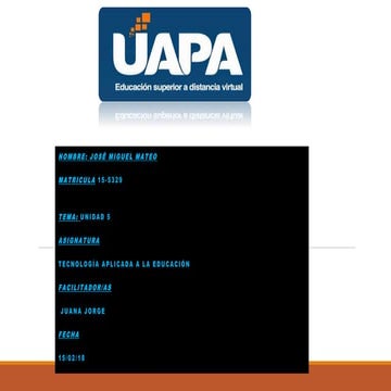 Unidad 5 tecnologia aplicada a la educacion