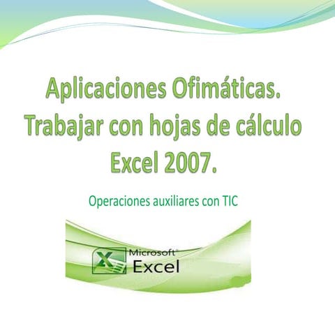 Hoja de Cálculo. Microsoft Office Excel 2007
