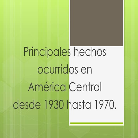 Principales hechos económicos, políticos y sociales ocurridos en América Cent...