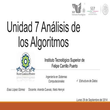 Unidad 7 análisis de los algoritmos
