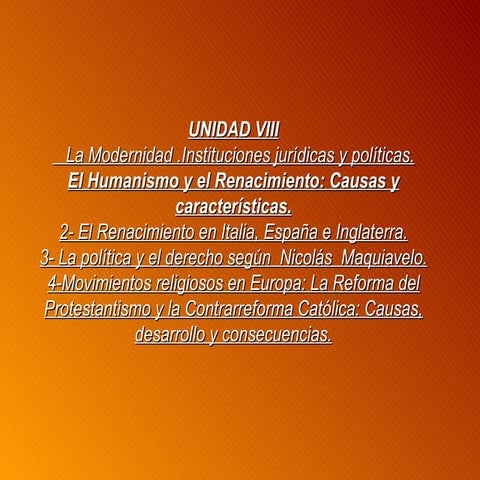 Unidad 8 el renacimiento