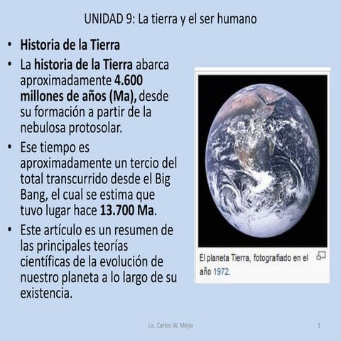 Unidad 9. la tierra y el ser humano | PDF