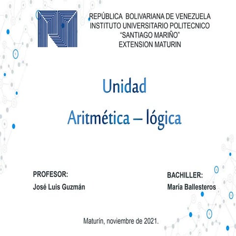 Unidad aritmética  lógica (ALU)