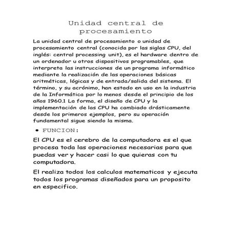 Unidad central de procesamiento