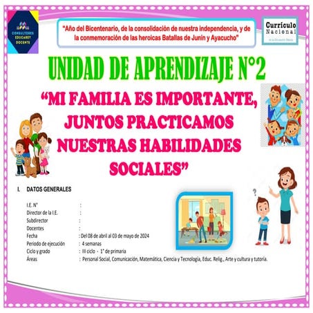MI FAMILIA PARA NIÑOS DEL NIVEL INICIAL DE 4 | DOCX