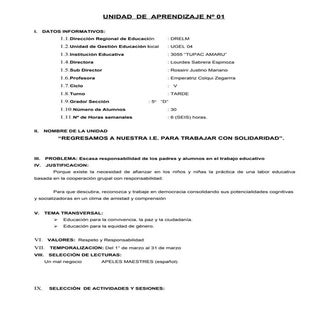 Unidad de aprendizaje emperatriz