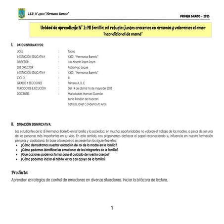 Unidad de Aprendizaje Número 2 versión final | PDF
