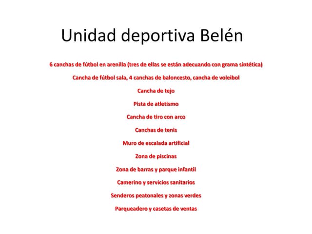 Unidad deportiva belén