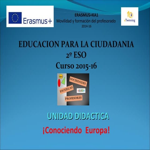 Unidad didactica: ¡Conociendo Europa! 2016