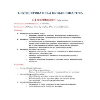 Unidad didactica animales..