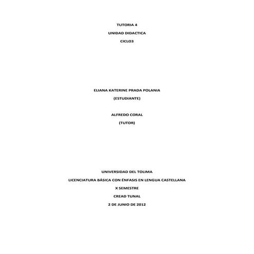 Unidad didactica ciclo tres 