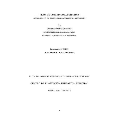 Unidad Didactica Colaborativa