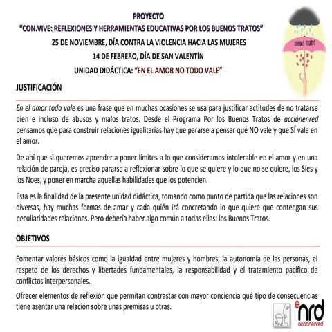 Unidad didáctica "En el amor no todo vale"