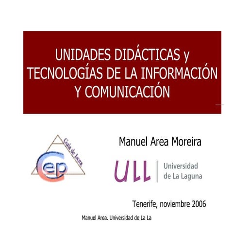 Unidades didacticas y TIC: Una introduccion