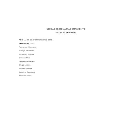 Unidades de almacenamiento