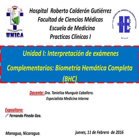 Unidad i   interpretacion de examenes complementarios - biometria hematica co...