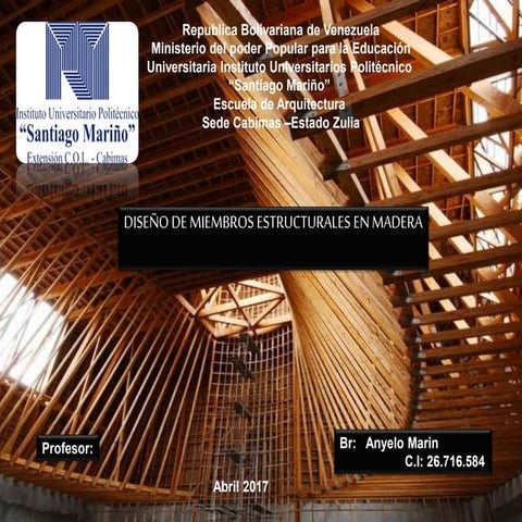 DISEÑO DE MIEMBROS ESTRUCTURALES EN MADERA 