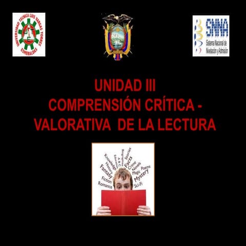 Unidad iii.  comprension critica de la lectura 2015 