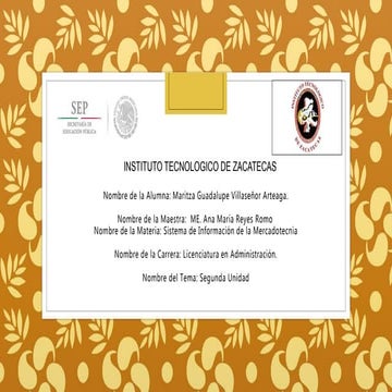 Unidad 2 Sistemas de Informacion de la Mercadotecnia