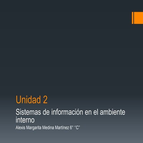 Unidad II sistemas de informacion en el ambiente interno