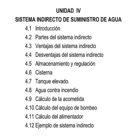 Unidad iv sistema indirecto de abastecimiento de agua