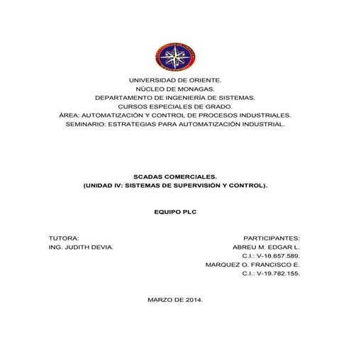 SCADAS COMERCIALES | PDF