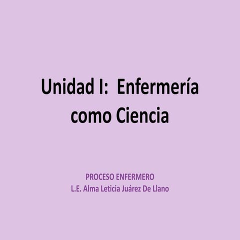 Enfermería como Ciencia
