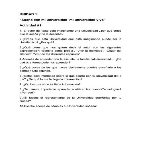 Unidad n ¦ 1 actividades #1 y #2