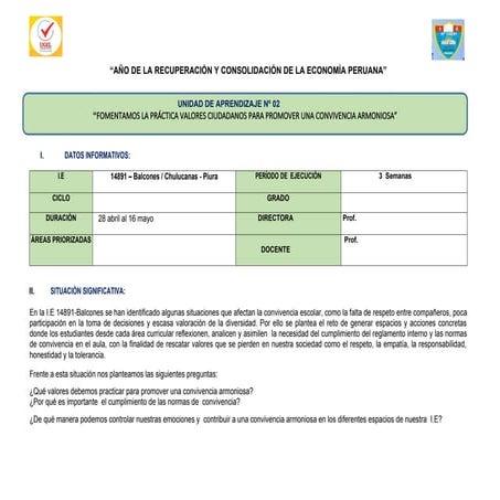UNIDAD de aprendizaje Nº 02 - 2025 -docx | DOCX
