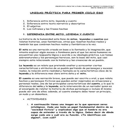 Unidad didáctica mitología