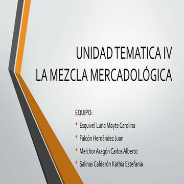 La mezcla mercadológica