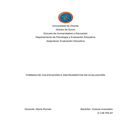 UnidadV_Victoria Avendaño.pdf formas de calificación e instrumentos de evalua...