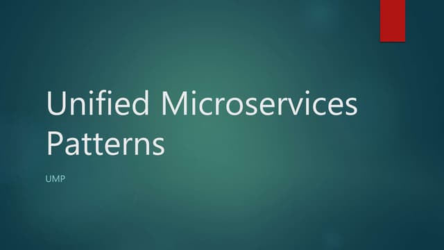 Unified Microservices Patterns List