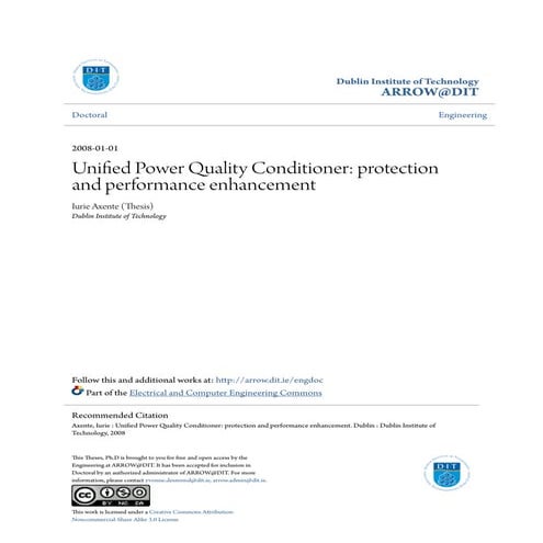 Unified power quality conditioner: protection and performance enh(1 ...